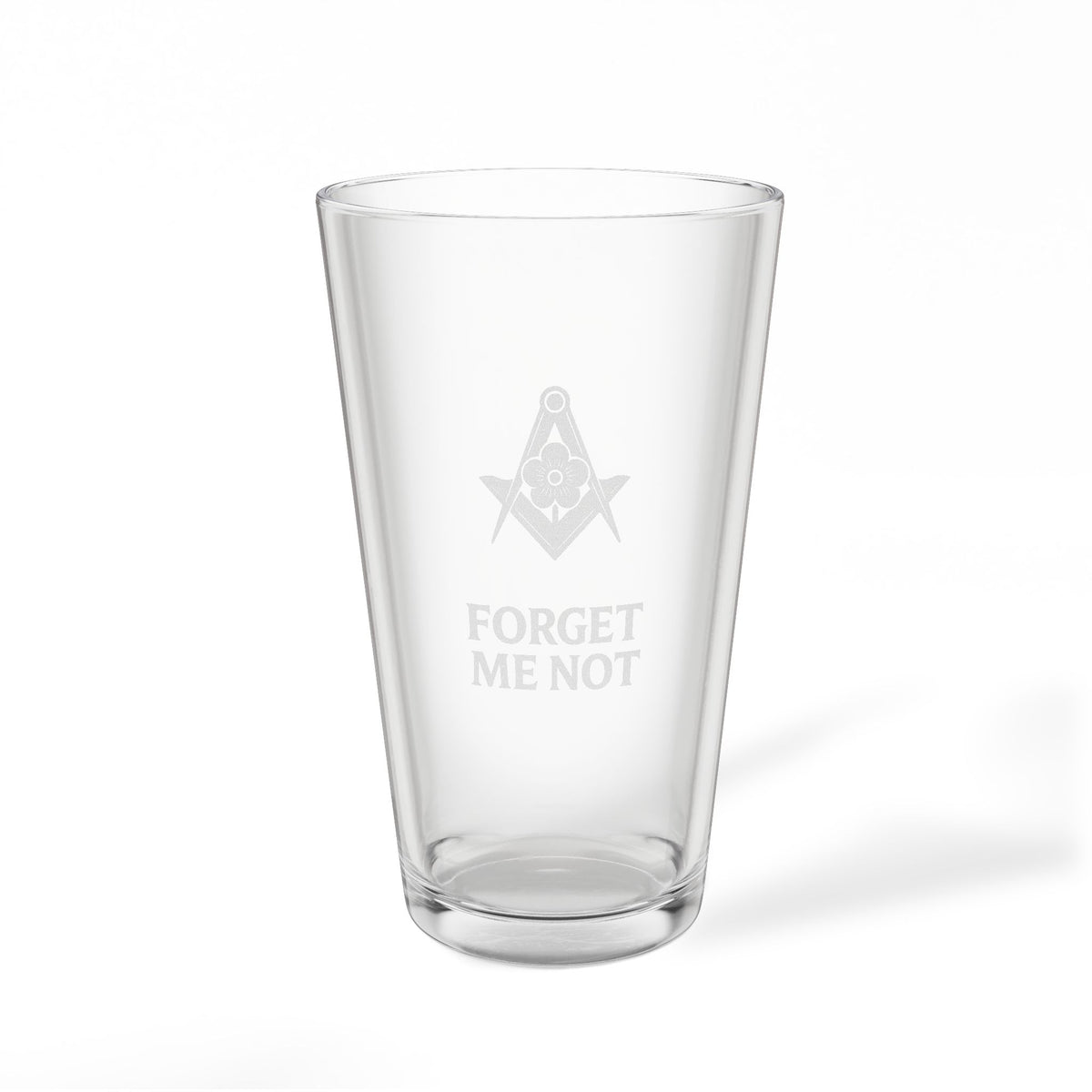 Master Mason Blue Lodge Pint Glass - Square & Compass Forget Me Not - Bricks Masons