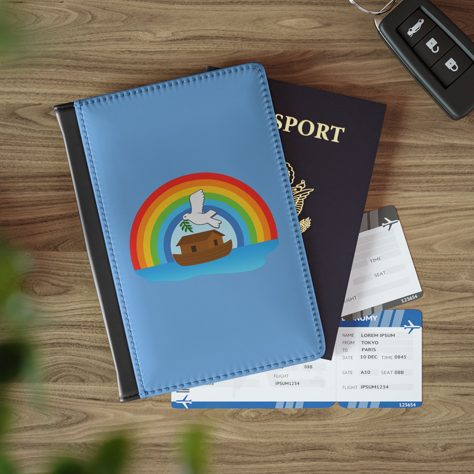 Royal Ark Mariner Passport Cover - Blue With Vibrant Colors PU Leather - Bricks Masons