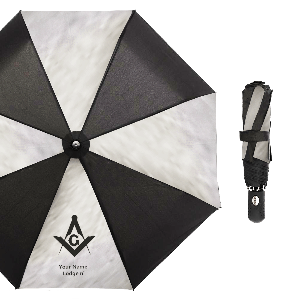 Master Mason Blue Lodge Umbrella - Three Folding Windproof - Bricks Masons