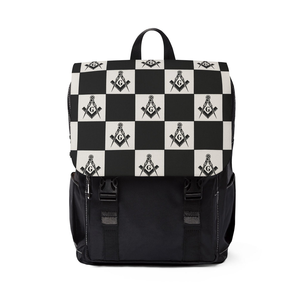 Master Mason Blue Lodge Backpack - Black & White Square & Compass G - Bricks Masons