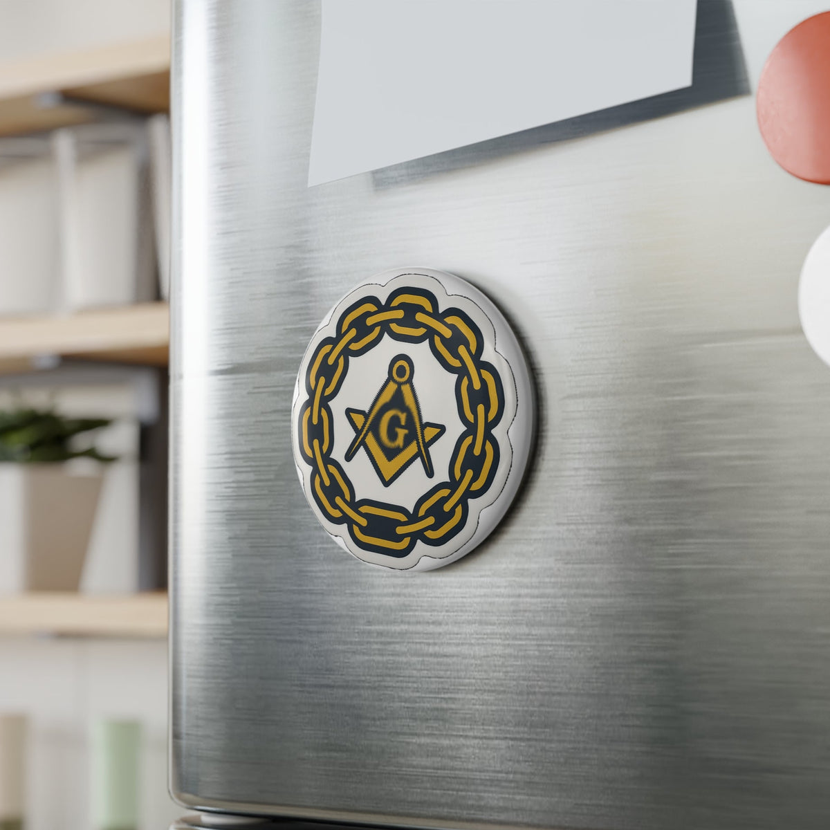 Master Mason Blue Lodge Magnet - Decorative Refrigerator - Bricks Masons