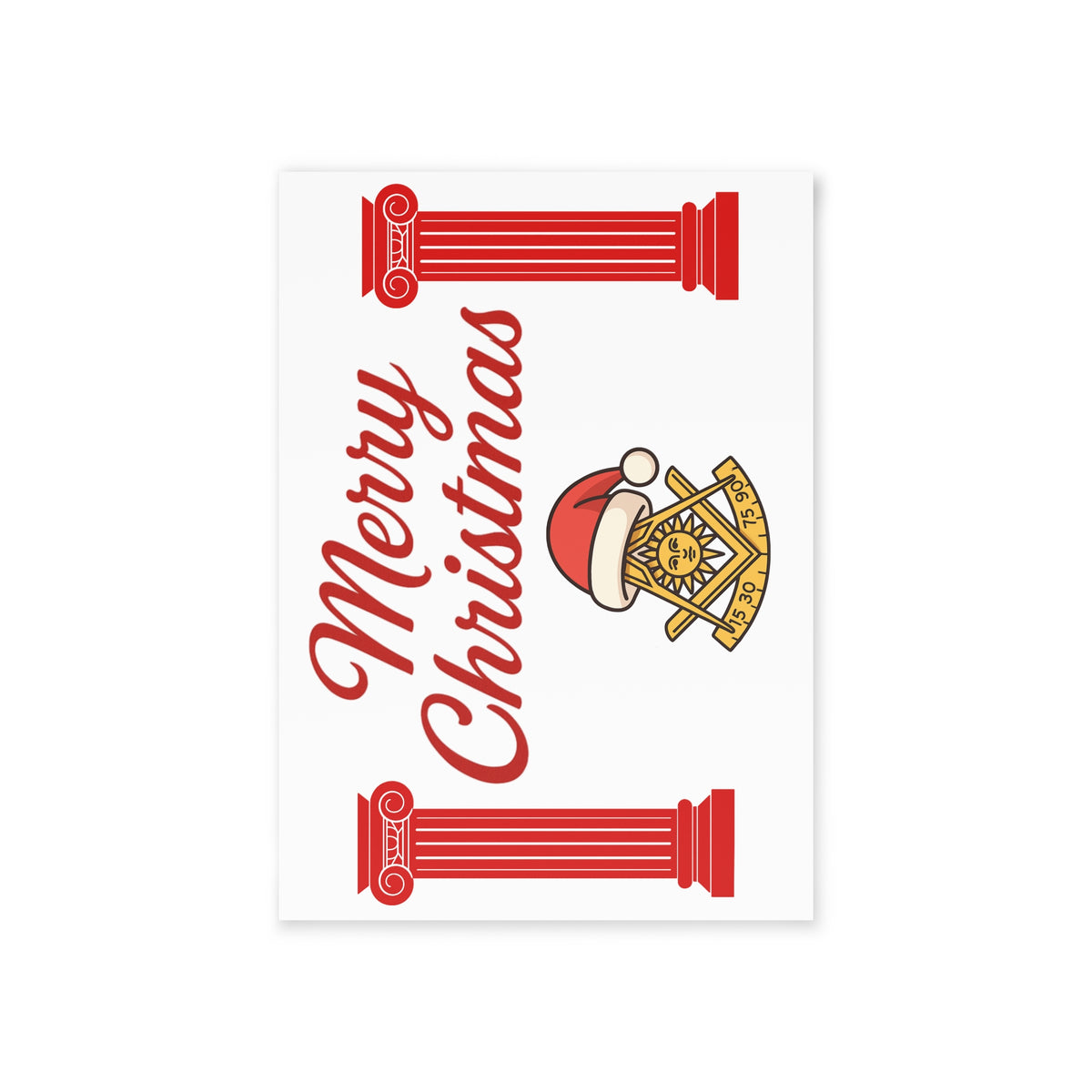 Past Master Blue Lodge Greeting Card - (Two-sided print) - Bricks Masons