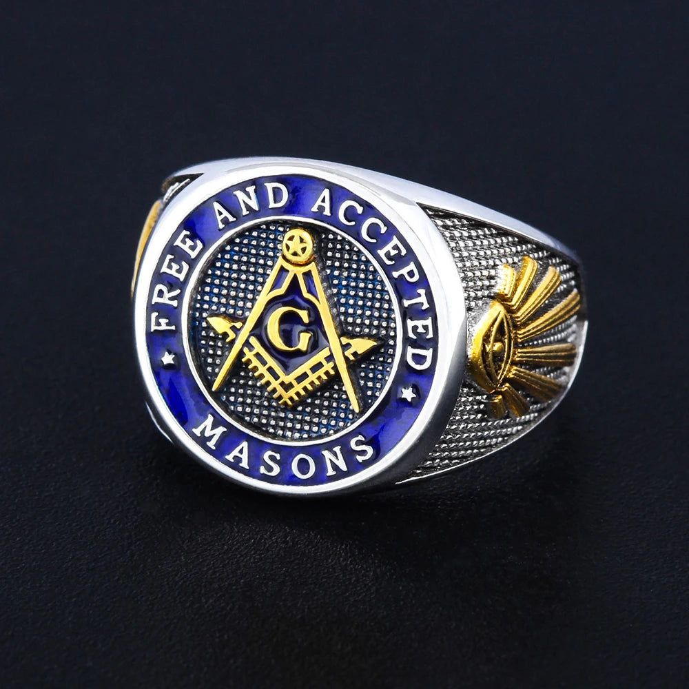 Anillo de la Logia Azul de Maestro Masón - Masones Libres y Aceptados con S&C G Ojo de la Providencia