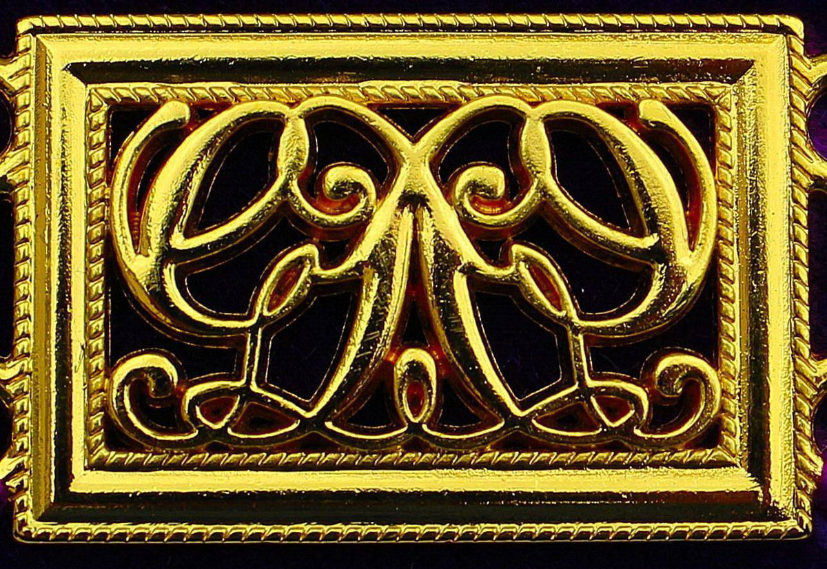 Grand Officers Blue Lodge Chain Collar - Gold Plated On Blue Velvet - Bricks Masons