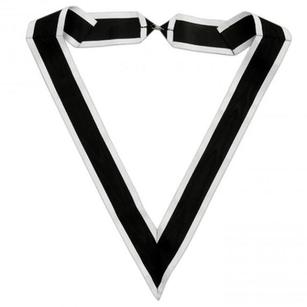 Officers Order of Malta Collarette - Black & White Moire - Bricks Masons