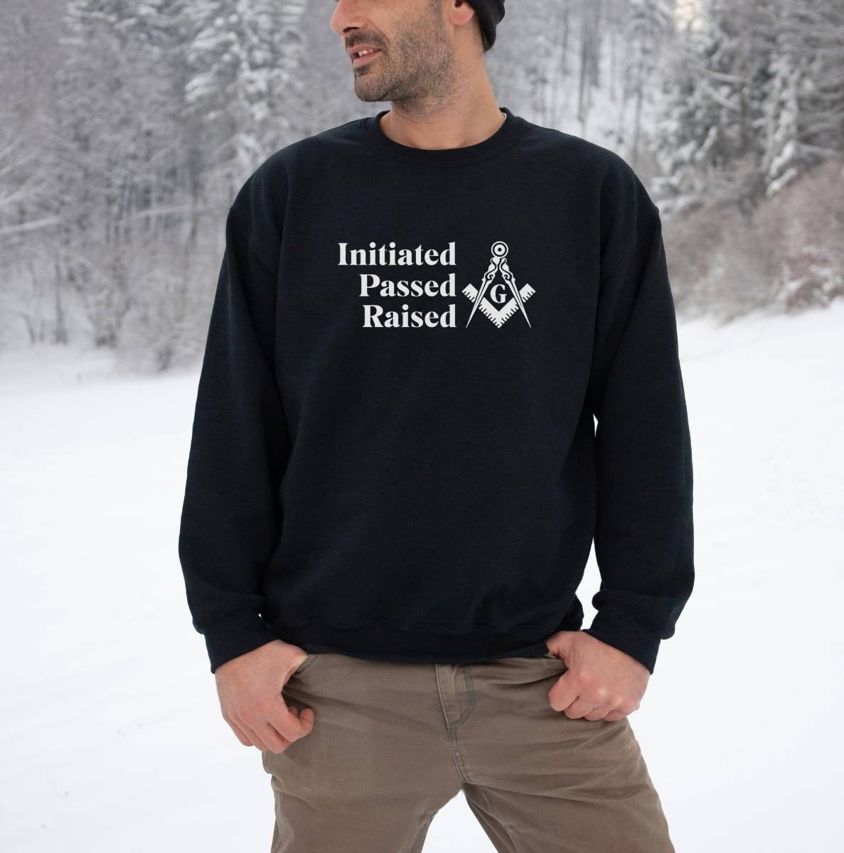 Master Mason Blue Lodge Sweatshirt - Initiated Passed Raised - Bricks Masons