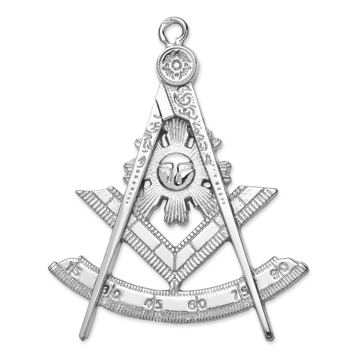 Past Master Blue Lodge California Regulation Collar Jewel - Silver & Gold - Bricks Masons