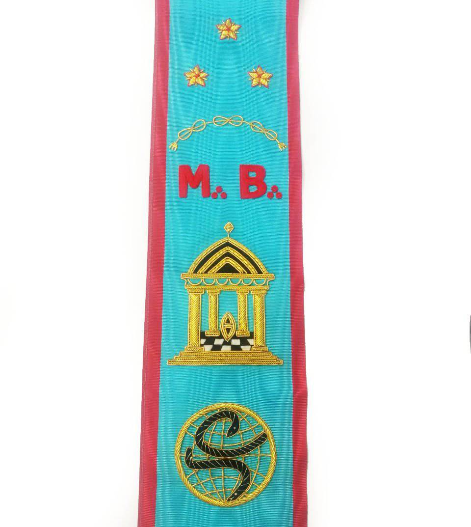 Master Mason Scottish Rite Sash - 3 Stars Bullion Embroidery