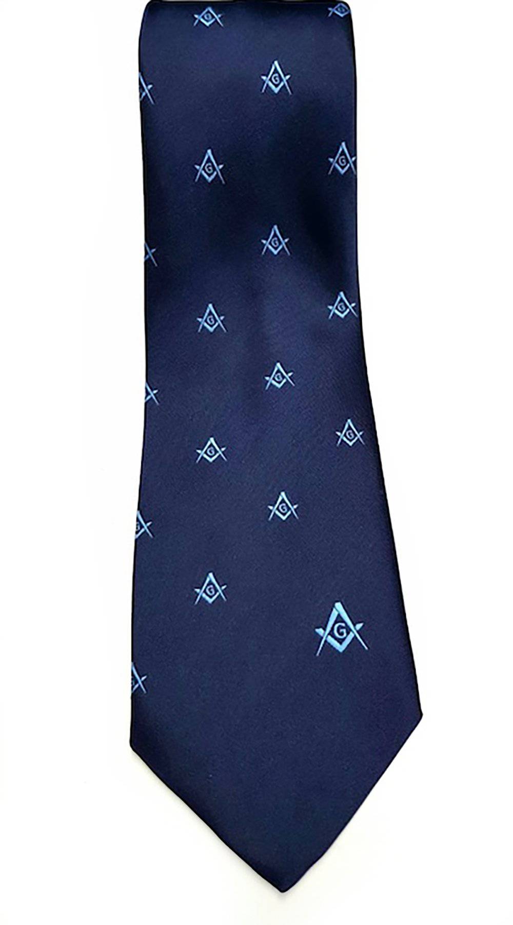 Master Mason Blue Lodge Necktie - Blue with Square & Compass G