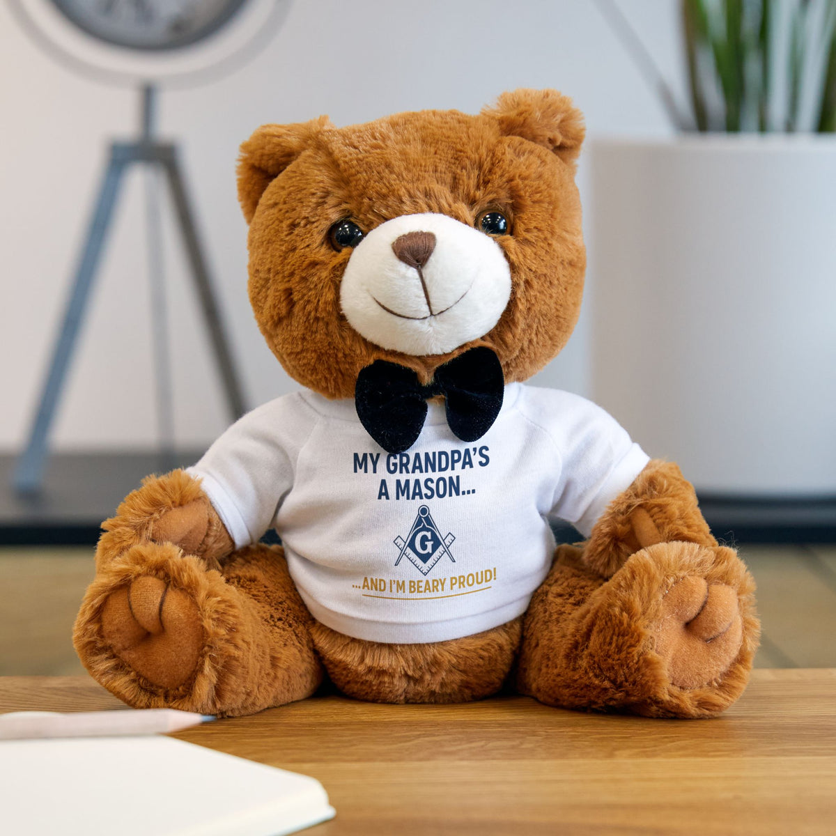 Master Mason Blue Lodge Teddy Bear - Mason Grandpa Plushie - Bricks Masons