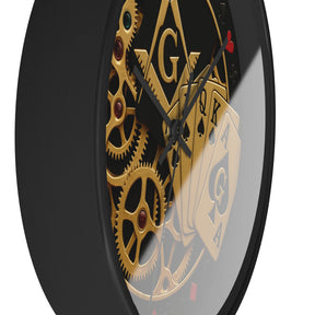 Master Mason Blue Lodge Clock - S&C G with Deck of Cards & Gear - Bricks Masons
