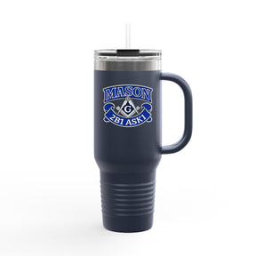 Vaso de cuello redondo de la Logia Azul de Maestro Masón - 2B1 ASK1 con escuadra y compás G