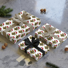Master Mason Blue Lodge Wrapping Paper - Square & Compass G Christmas Edition - Bricks Masons