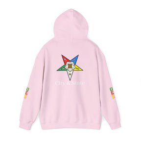 OES Hoodie - Colorful Eastern Star & Initials with Personalization - Bricks Masons
