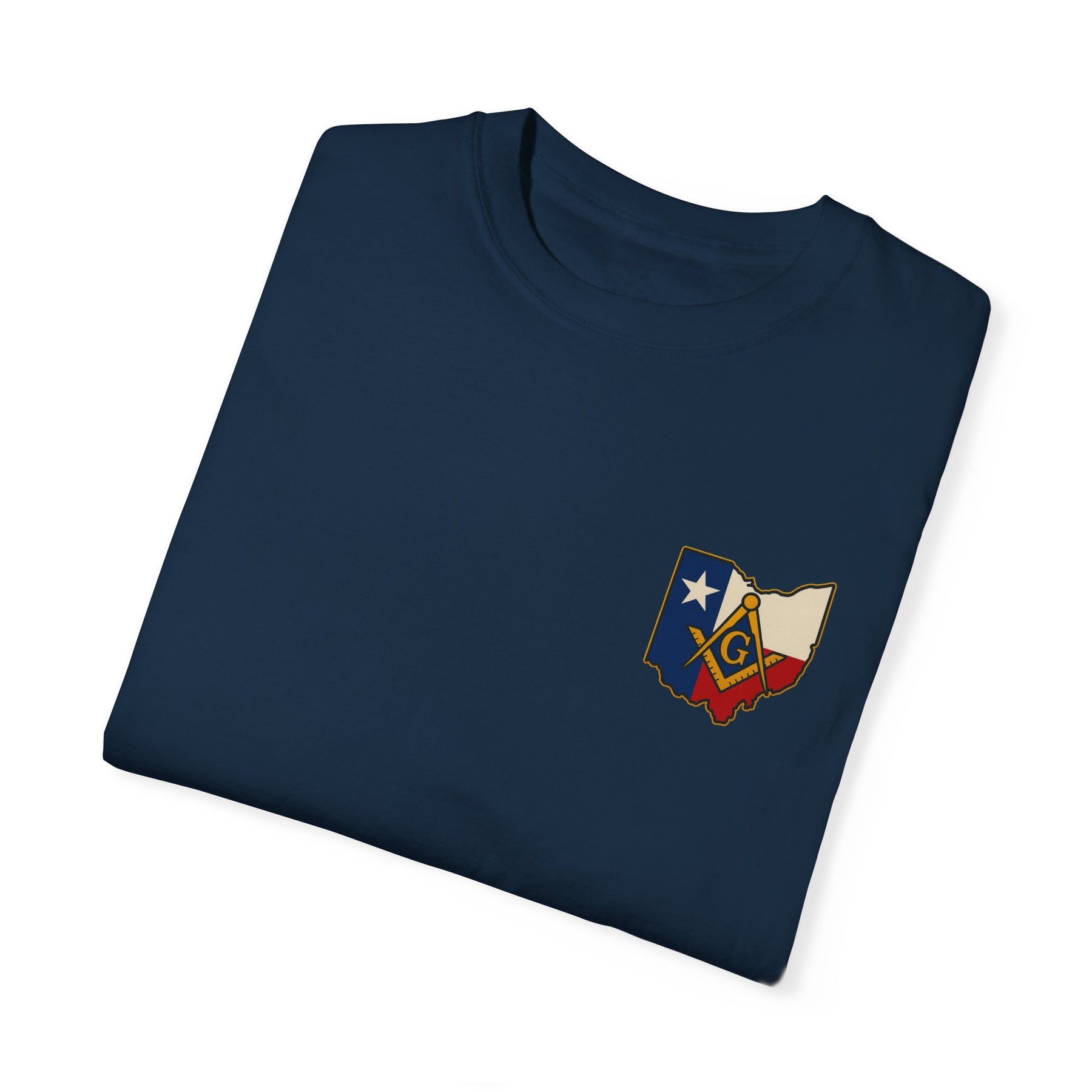 Master Mason Blue Lodge T-Shirt - Garment-Dyed Ohio Mason - Bricks Masons
