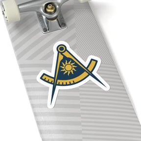 Past Master Blue Lodge Sticker Decal - Kiss-Cut Compass & Quadrant (Arc)