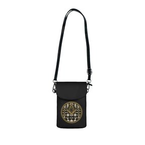 Master Mason Blue Lodge Cell Phone Wallet - Faith Hope Charity Microfiber Leather - Bricks Masons