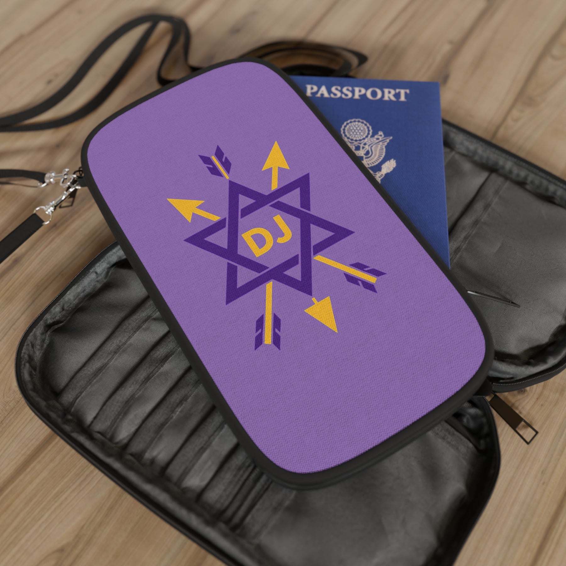 Order of the Secret Monitor Passport Wallet - Purple With Shoulder & Wrist Strap - Bricks Masons
