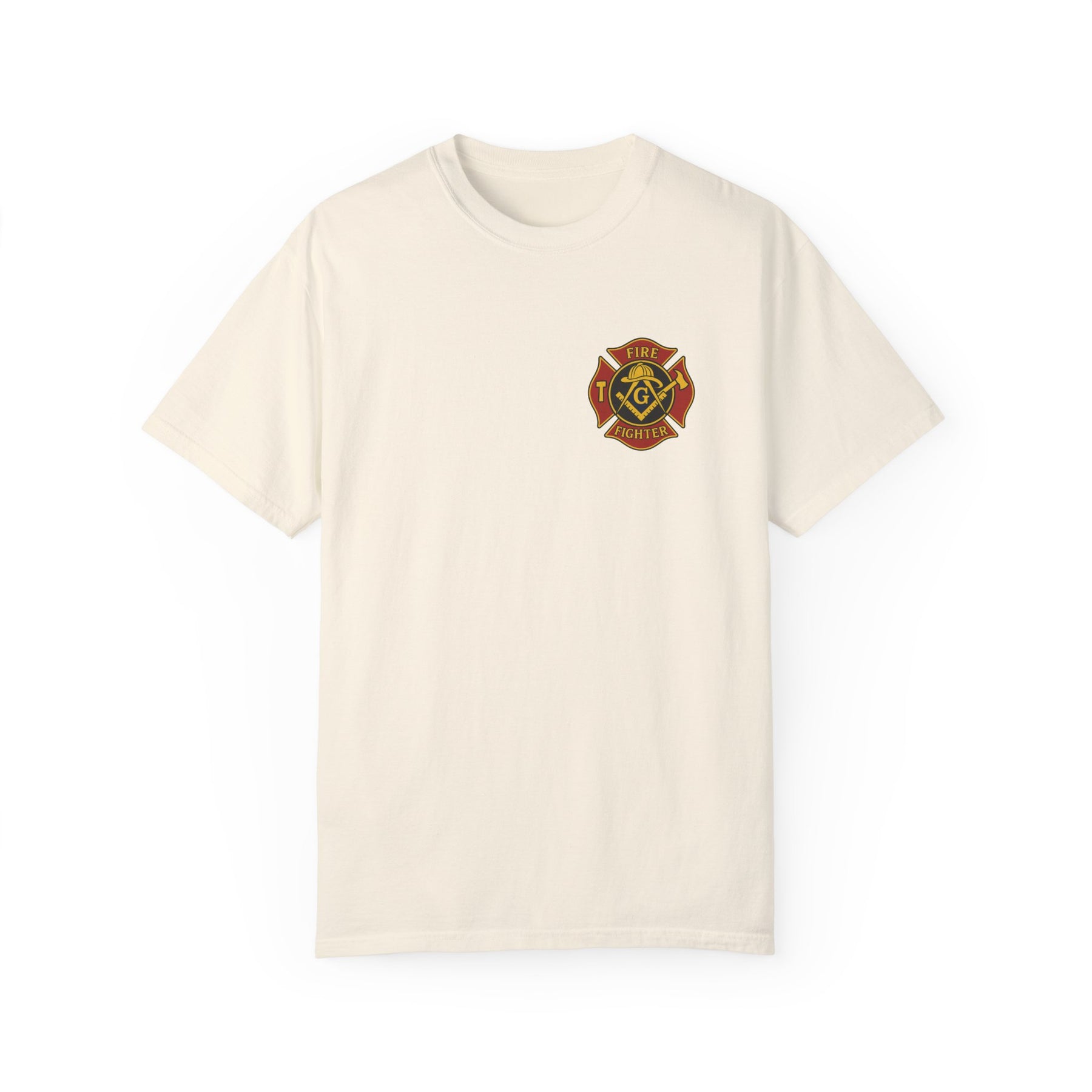 Master Mason Blue Lodge T-Shirt - Firefighter Mason Garment-Dyed Tee - Bricks Masons