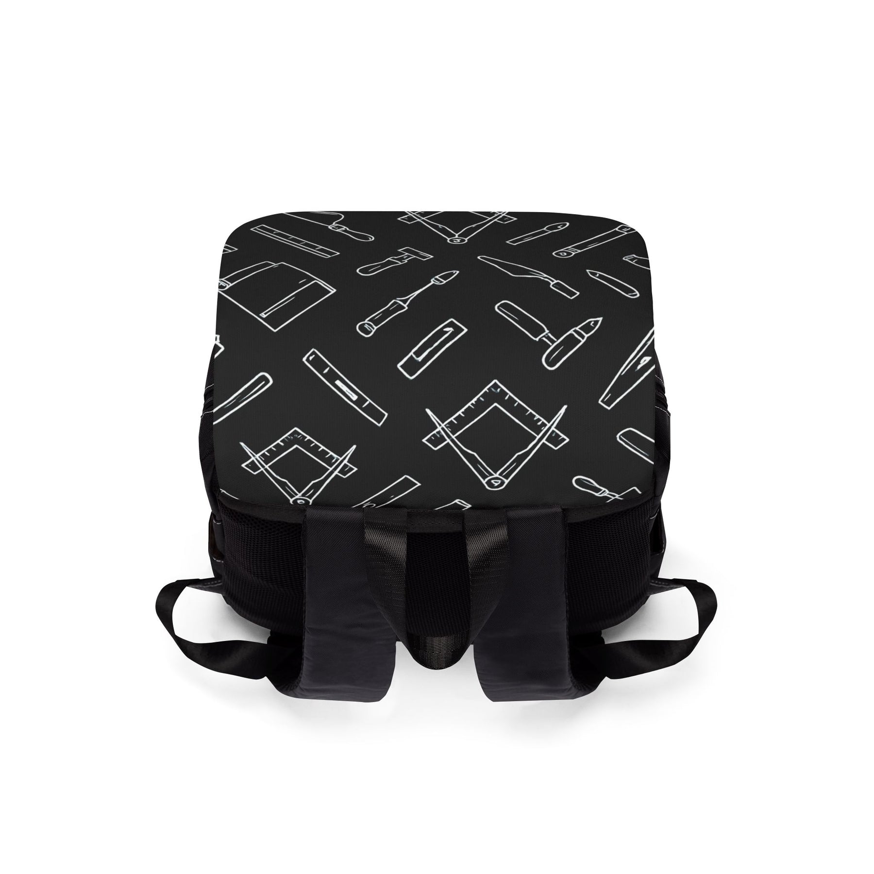 Master Mason Blue Lodge Backpack - Black with Masonic Tools - Bricks Masons