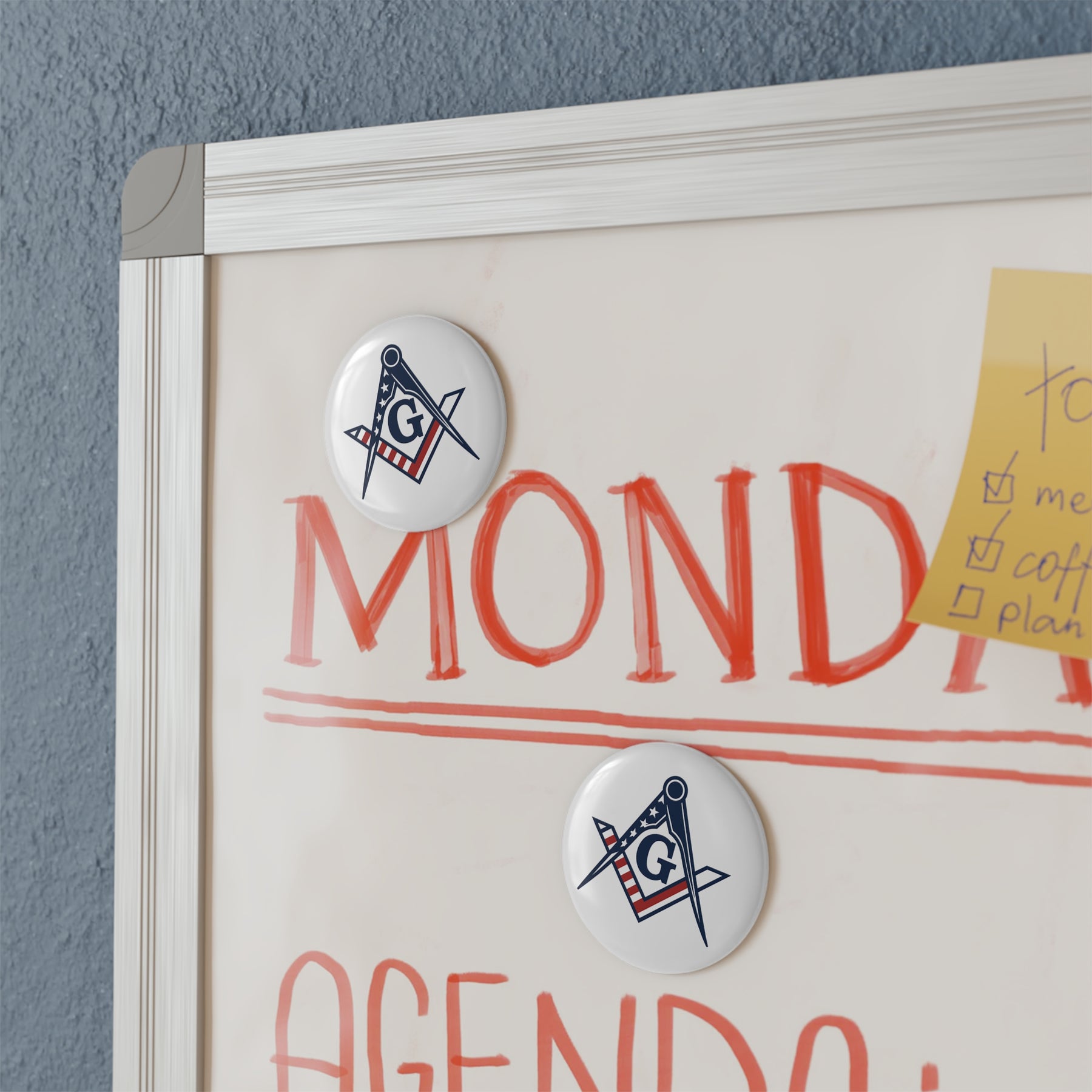 Master Mason Blue Lodge Magnet - Decorative Refrigerator - Bricks Masons