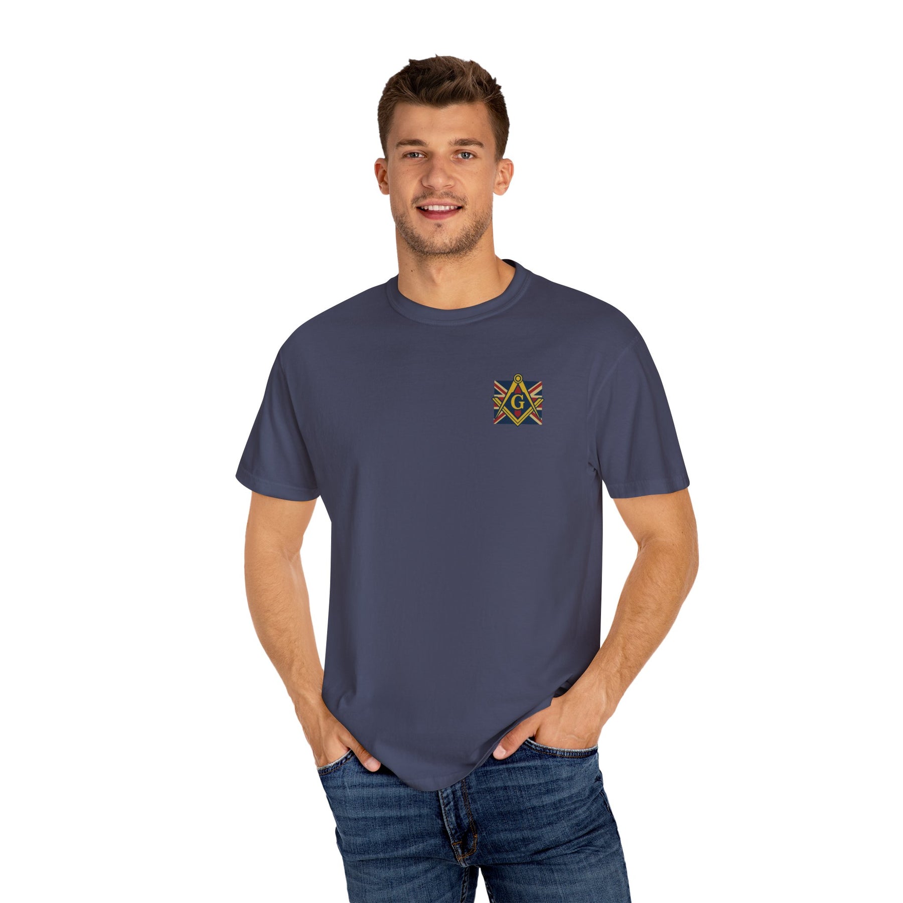Master Mason Craft T-Shirt - United Kingdom Mason Garment-Dyed Tee - Bricks Masons