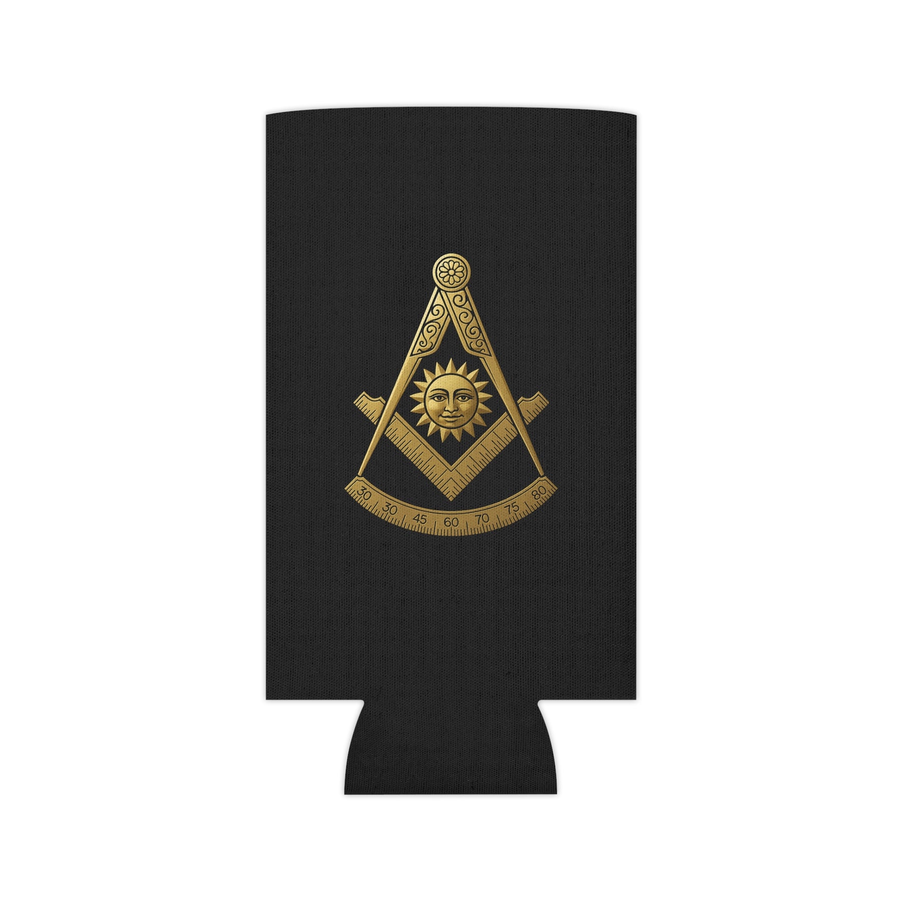 Past Master Blue Lodge Can Cooler - Gold Square & Compass - Bricks Masons