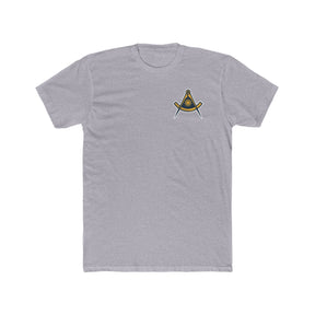 Past Master Blue Lodge T-shirt - Square & Quadrant Cotton Crew Tee - Bricks Masons
