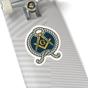 Master Mason Blue Lodge Sticker Decal - Kiss-Cut The Cable Tow S & C - Bricks Masons
