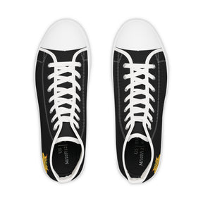 Royal Order of Jesters Sneaker - High Top Black & White Mirth is King - Bricks Masons