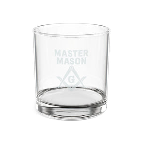 Vaso de whisky de la Logia Azul de Maestro Masón - Escuadra y compás con G