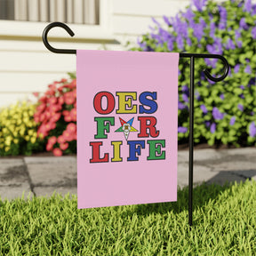 OES Yard Flag - Pink OES For Life Poly Poplin - Bricks Masons