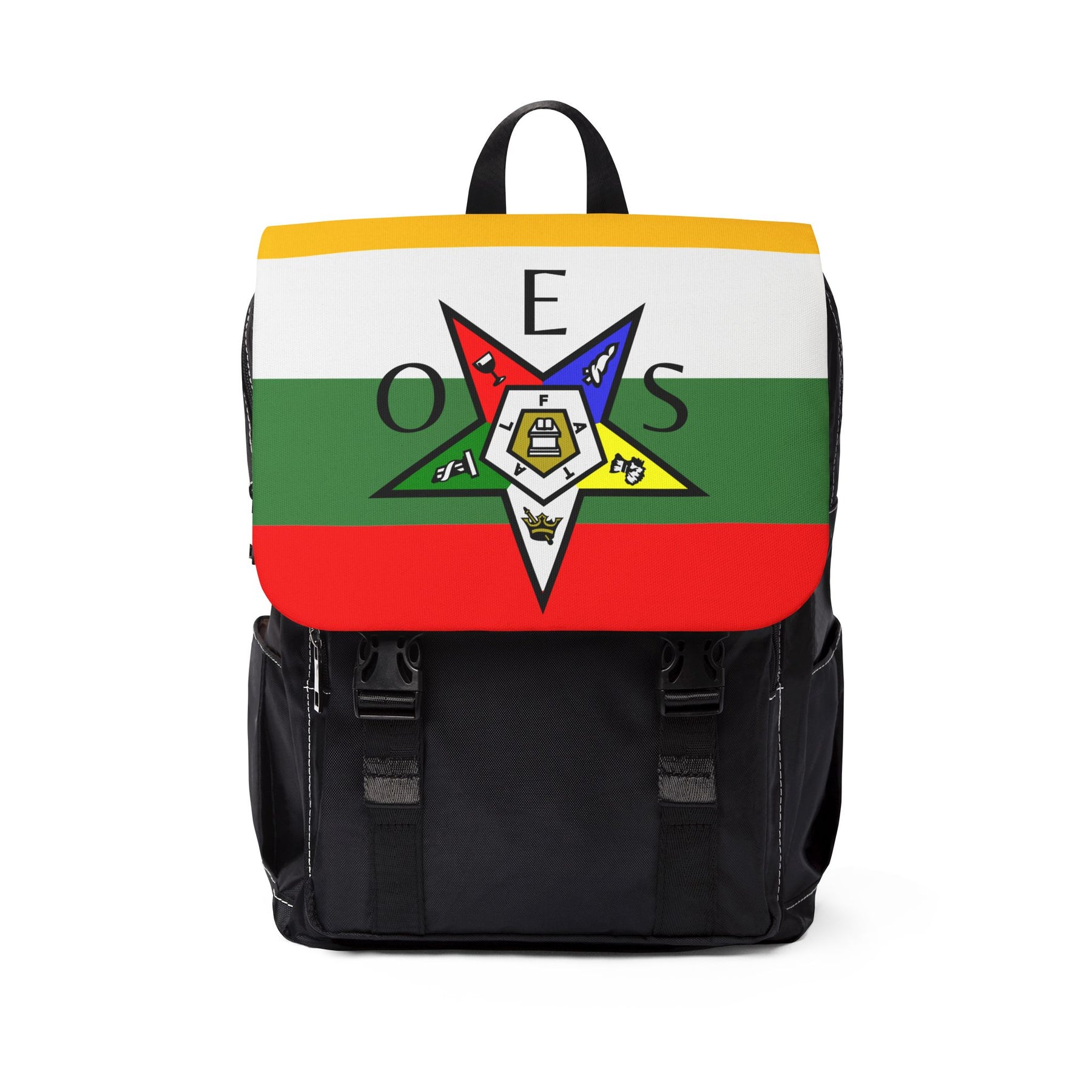 OES Backpack - Colorful Star With Multiple Compartments - Bricks Masons