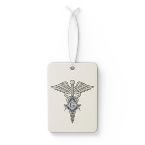 Master Mason Blue Lodge Car Air Freshener - Silver Medical Doctor Mason - Bricks Masons