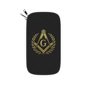 Master Mason Blue Lodge Passport Wallet - Square & Compass G with Wreath - Bricks Masons