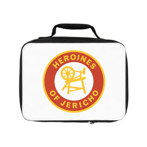 Heroines of Jericho Lunch Bag - Red & Yellow Fully Insulated Zipper Closure - Bricks Masons