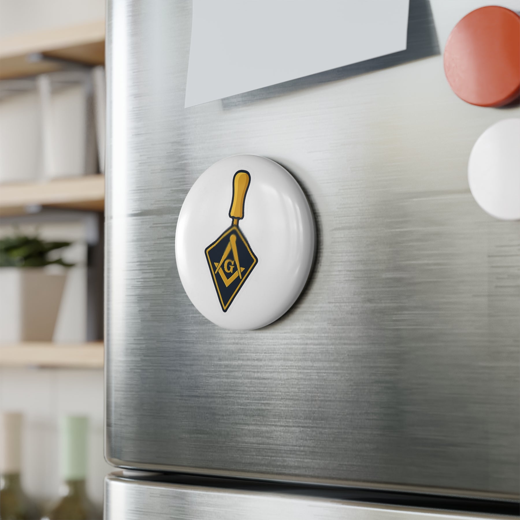 Master Mason Blue Lodge Magnet - Decorative Refrigerator - Bricks Masons