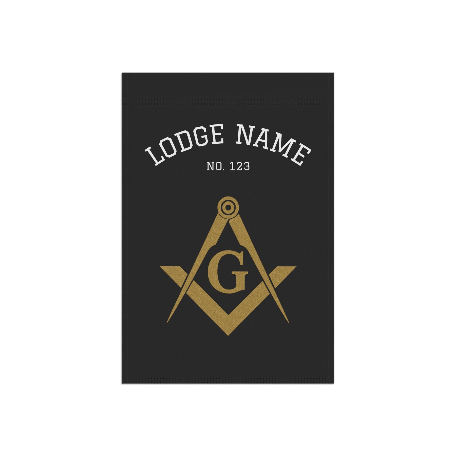 Master Mason Blue Lodge Yard Flag - Gold Square & Compass G with Customization - Bricks Masons