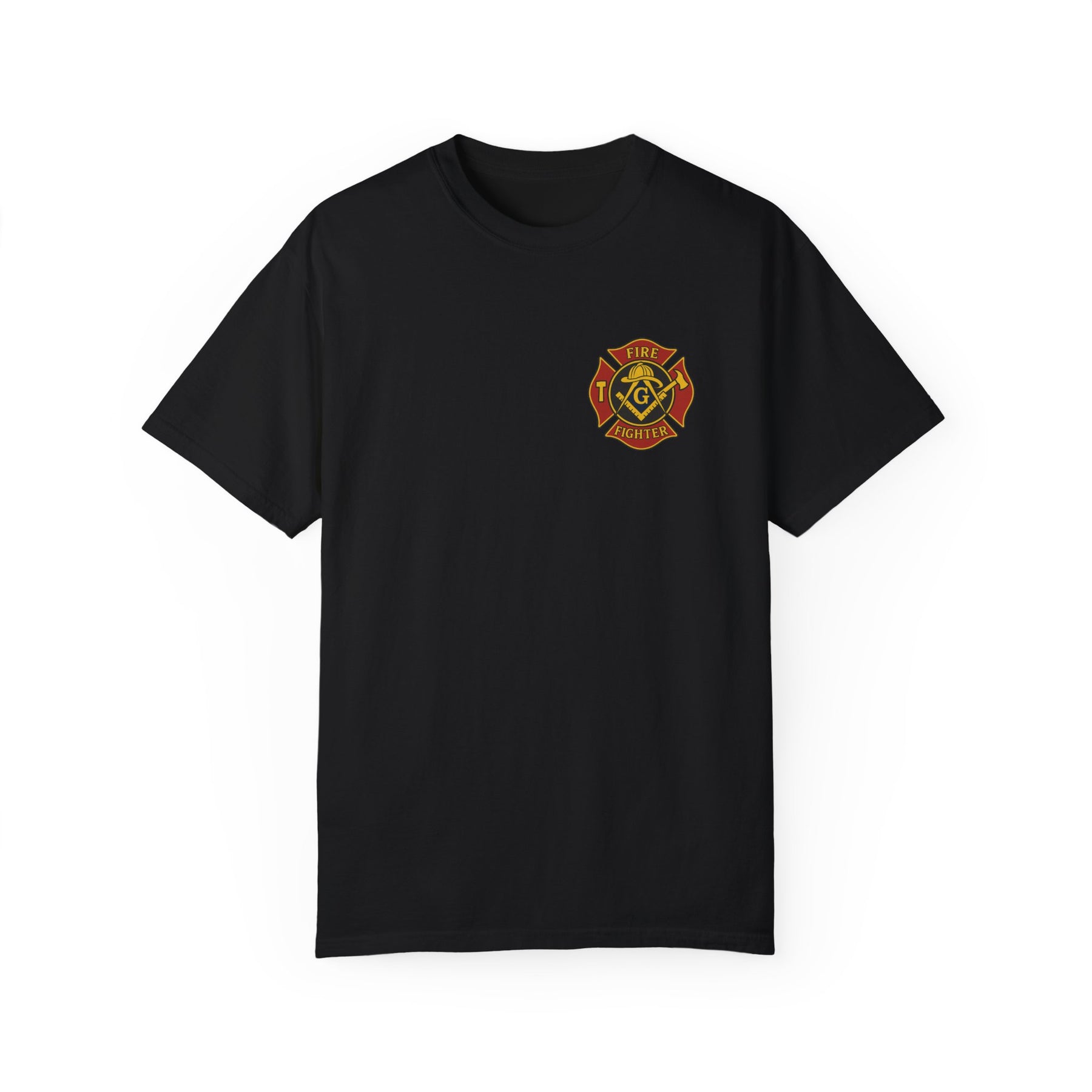 Master Mason Blue Lodge T-Shirt - Firefighter Mason Garment-Dyed Tee - Bricks Masons