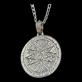 Solomon Pendant Fourth Pentacle consecrated to Mercury 3 cm 9 g in Silver 44 Seals of Solomon Art 1488 - Bricks Masons