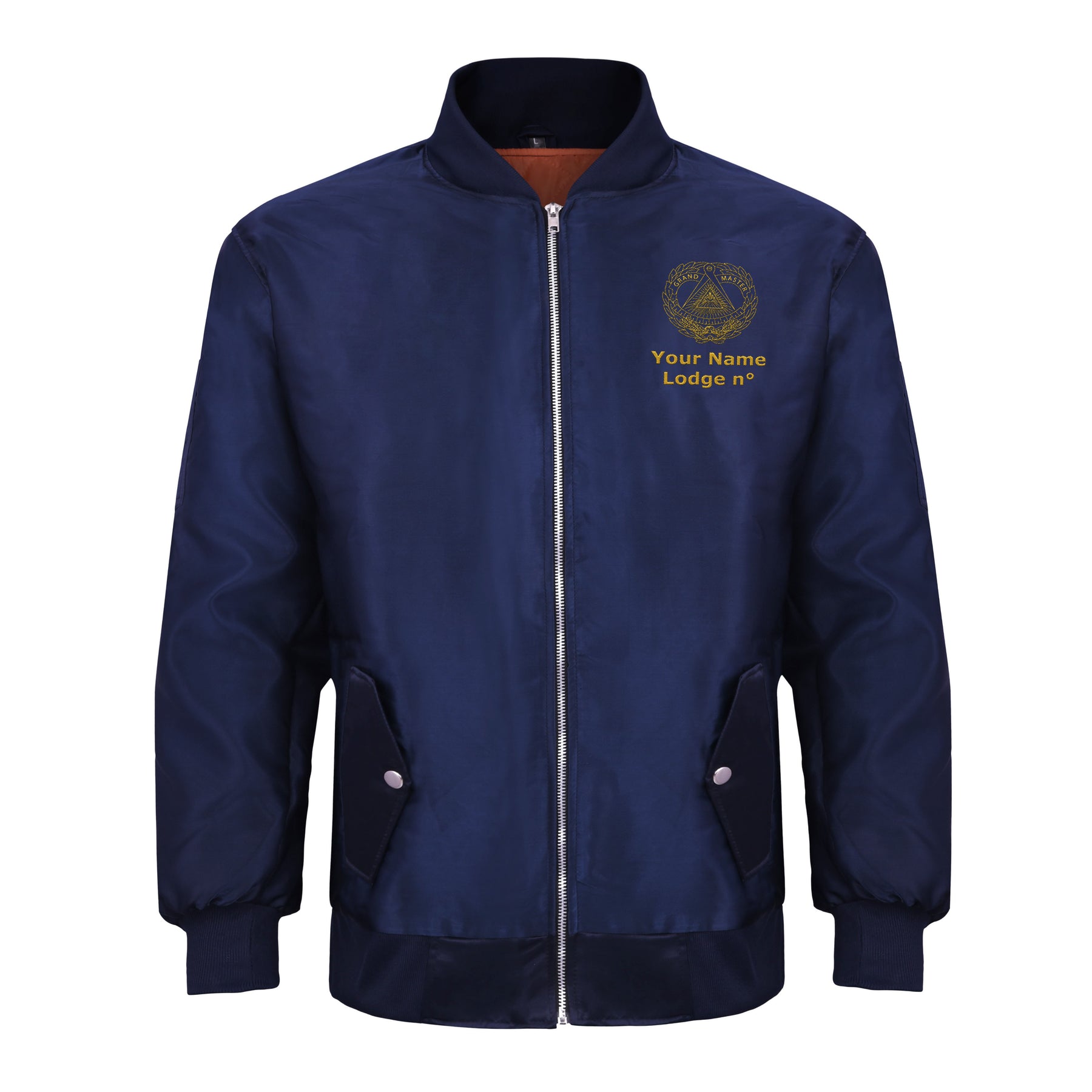 Grand Master Blue Lodge Jacket - Blue Color With Gold Embroidery - Bricks Masons