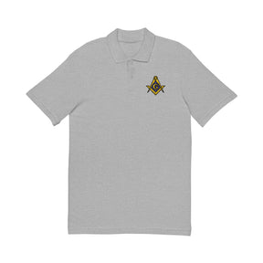 Master Mason Blue Lodge Polo Shirt - Embroidered Square & Compass G Cotton - Bricks Masons