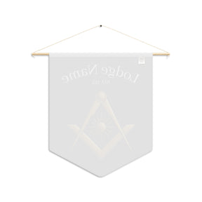 Master Mason Blue Lodge Pennant - Square & Compass with Sun With Personalization - Bricks Masons