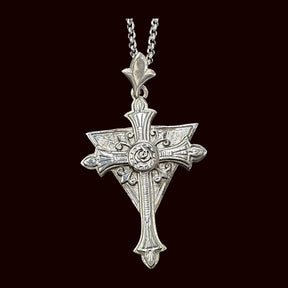Rosicrucian Pendant in Silver 6 x 3 cm 14 g Mystic Order Art 1587 - Bricks Masons