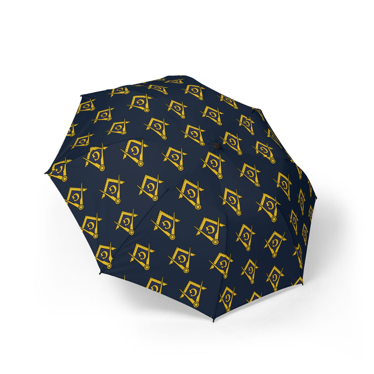 Master Mason Blue Lodge Umbrella - Dark Blue with Golden Square & Compass G - Bricks Masons