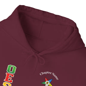 OES Hoodie - Colorful Eastern Star & Initials with Personalization - Bricks Masons