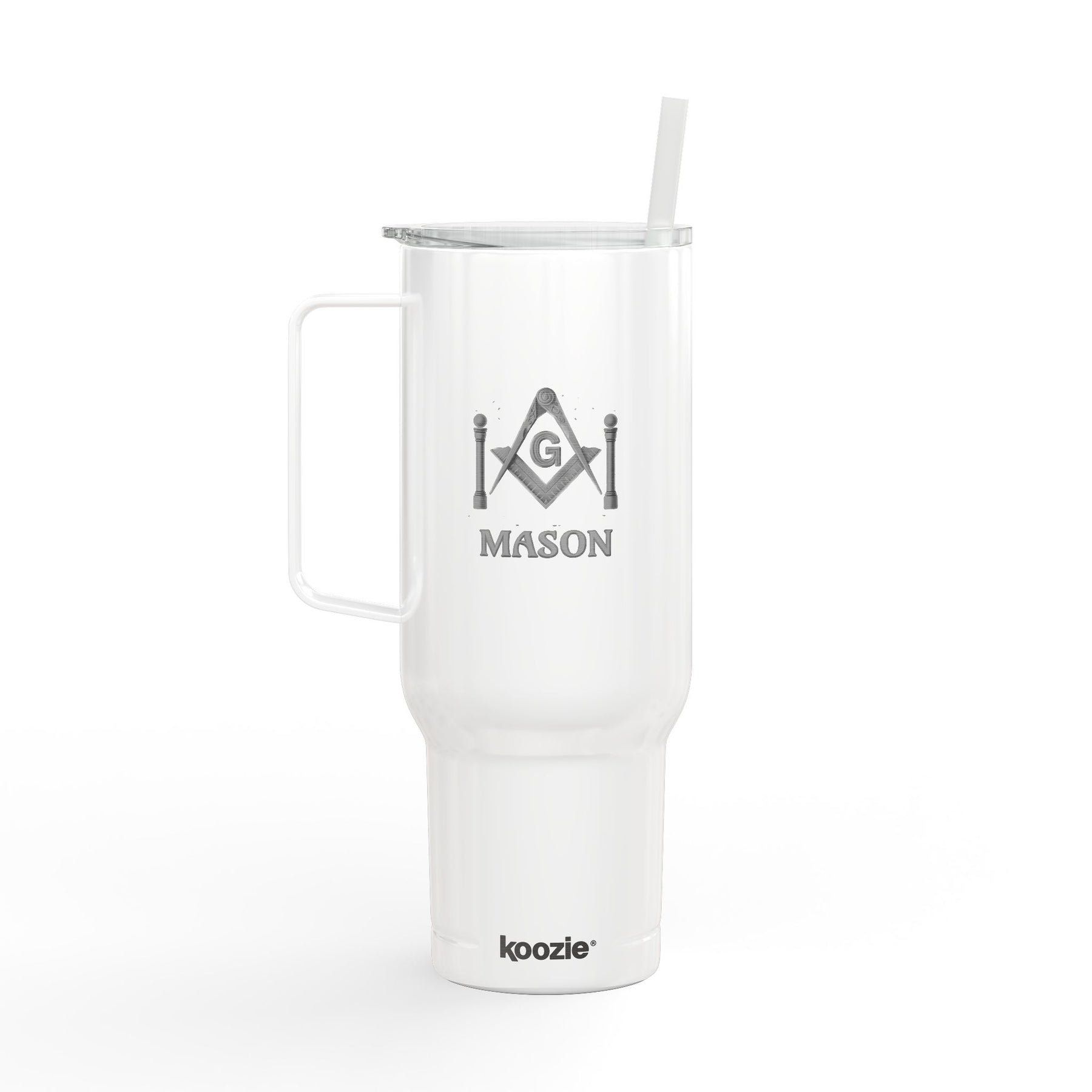 Master Mason Blue Lodge Ringneck Tumbler - Square & Compass G with Twin Pillars