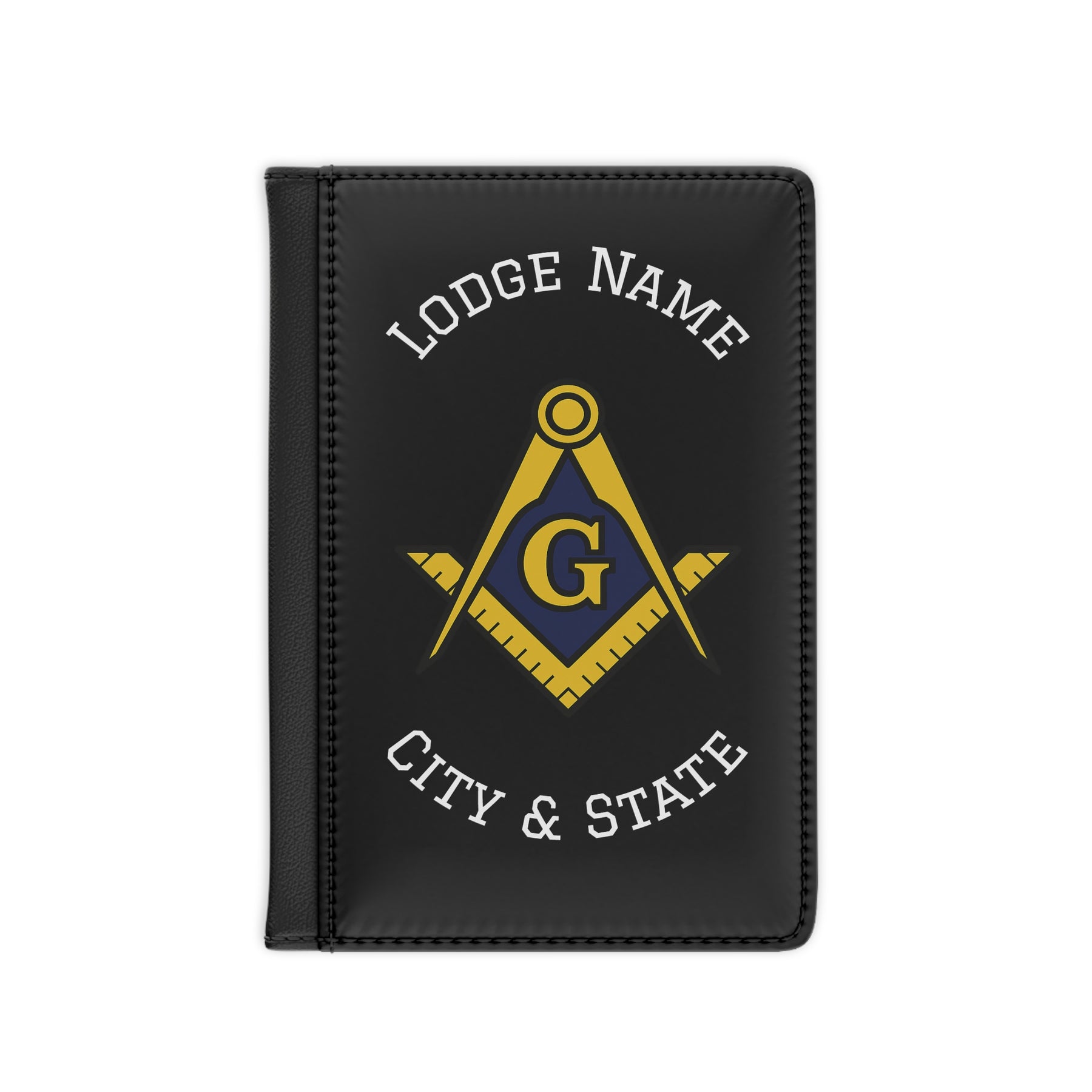Master Mason Blue Lodge Passport Cover - Customizable PU Leather Inner Compartments - Bricks Masons
