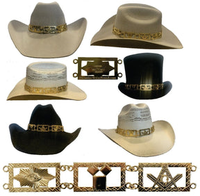 Master Mason Blue Lodge Hatband - Gold Jeweled