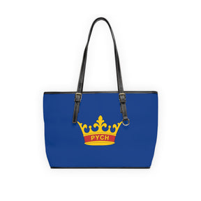 PYCH Handbag - Blue PU Leather Adjustable Handles - Bricks Masons